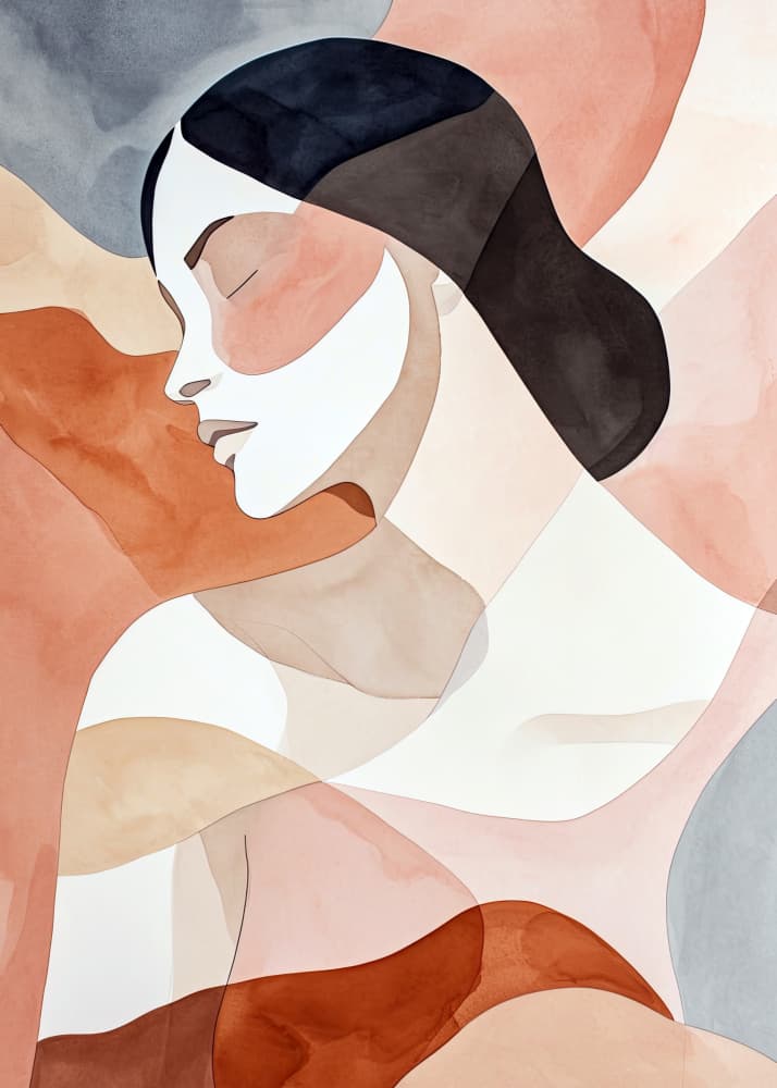 Serene Abstract Woman by Justyna Jaszke — canvas wall art