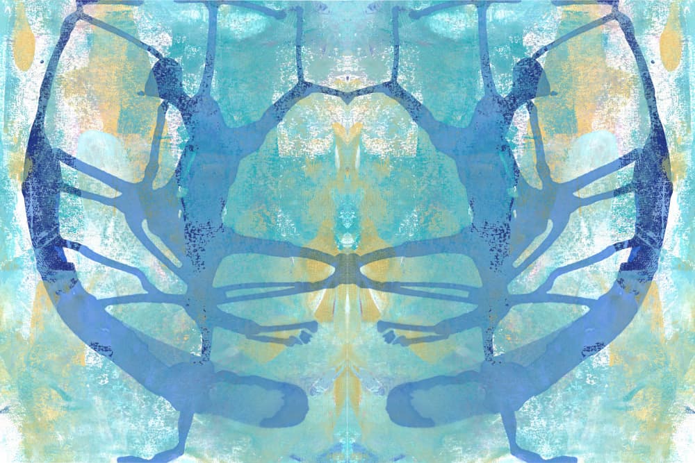 Teal Blue Symmetry by Jemma Morris — canvas wall art
