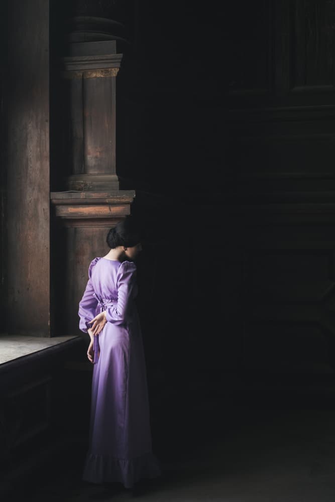 Elegant Purple Contemplation by Dorota Gorecka — canvas wall art