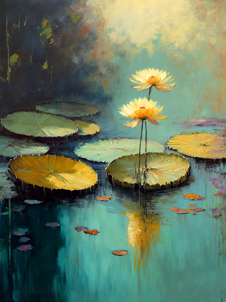 Lotus Tranquility by Treechild — canvas wall art