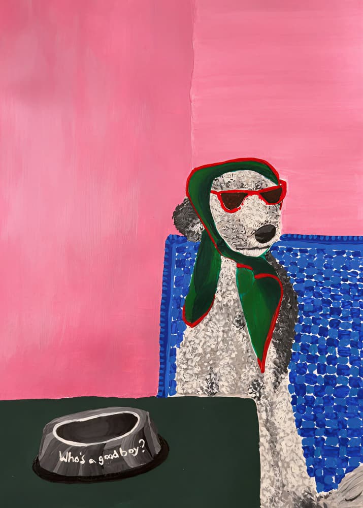 Stylish Poodle Sunglasses by Idah Christina — canvas wall art