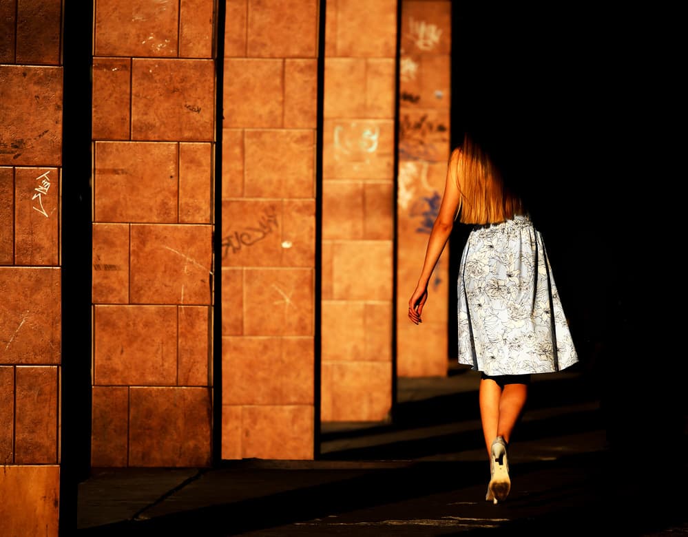 Blonde In Urban Light by Anna Niemiec — canvas wall art