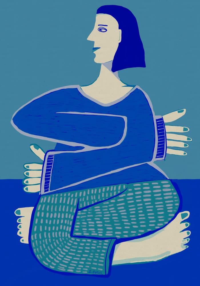 Calm Blue Woman by Sharyn Bursic — canvas wall art