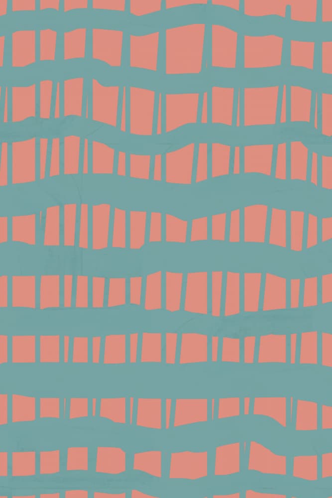 Wavy Teal Grid by cartissi — canvas wall art