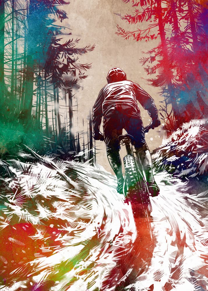 Vibrant Forest Ride by Justyna Jaszke — canvas wall art