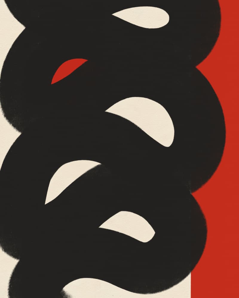 Bold Red Curves by Deepthi s — canvas wall art