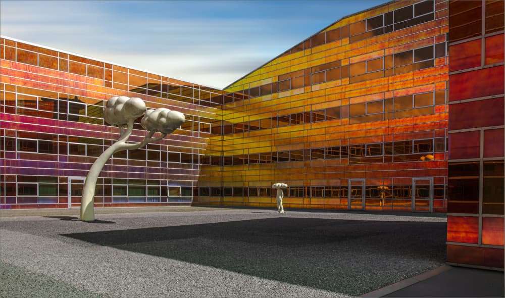 Colorful Modern Building by Gilbert Claes — canvas wall art