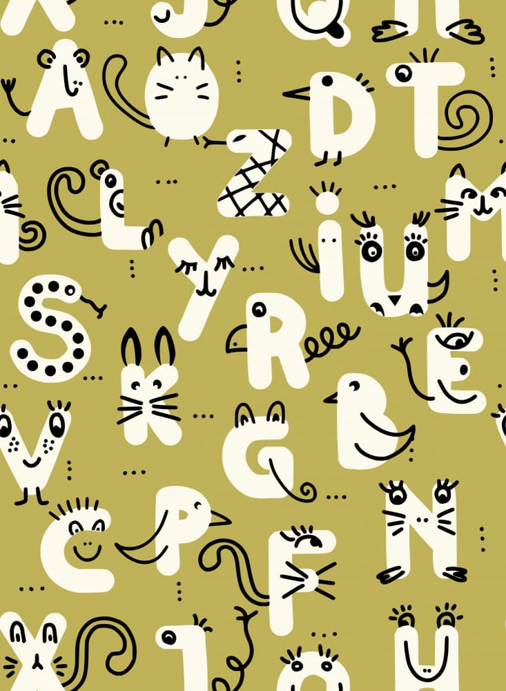 Cute Animal Alphabet by Annick — canvas wall art