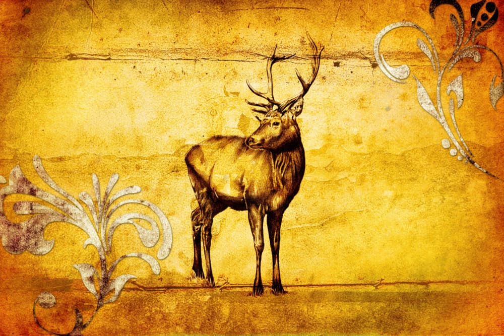 Majestic Golden Stag by Rafal Kulik — canvas wall art