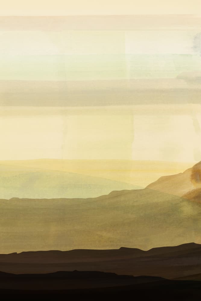 Hazy Golden Mountains by cartissi — canvas wall art