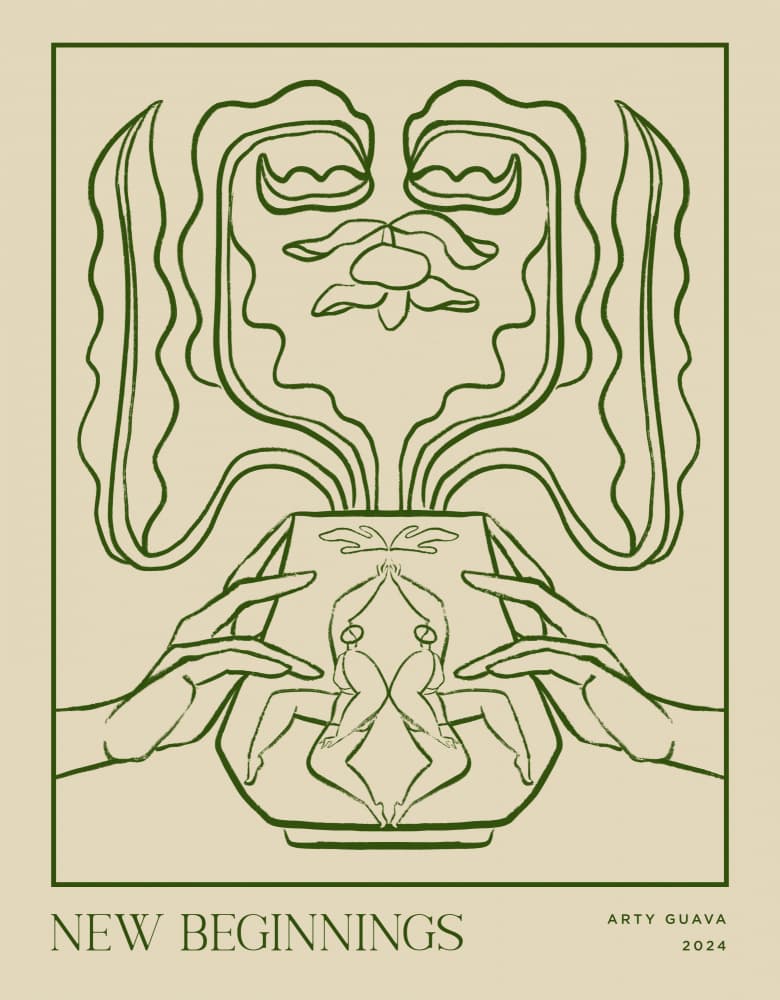 Vessel Collection : New Beginnings (LineArt) by Arty Guava — canvas wall art