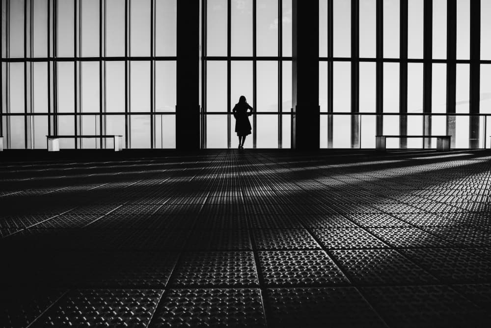 Solitary Figure Windows by Haruyo Sakamoto — canvas wall art