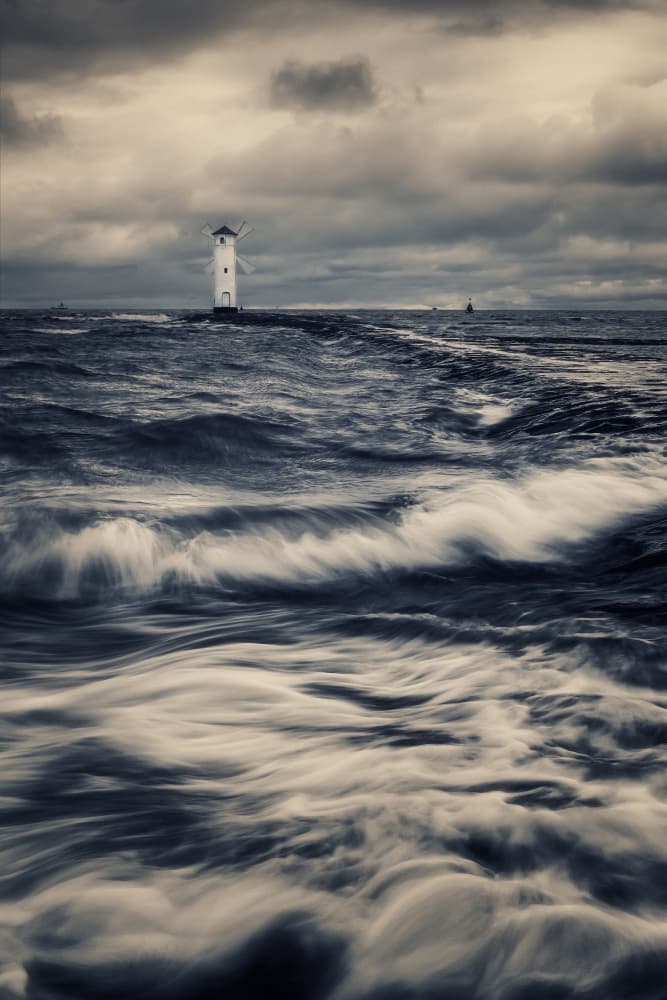 Stormy Sea Lighthouse by Ida Tittelova AFIAP — canvas wall art