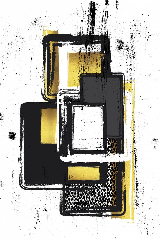 Gold Black Abstract Grunge by Melanie Viola — canvas wall art