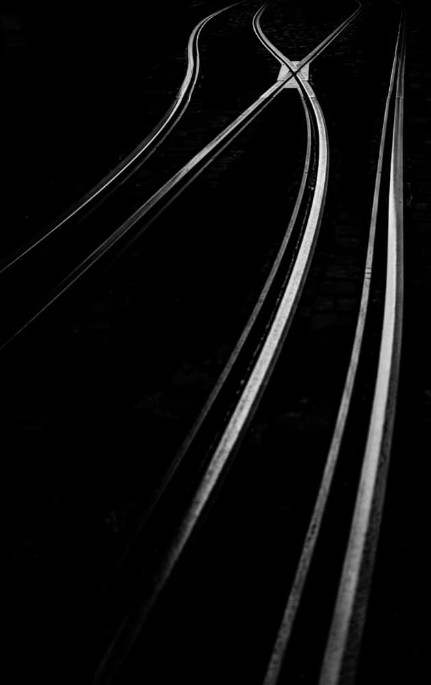 Intersecting Train Tracks by Pawel Majewski — canvas wall art