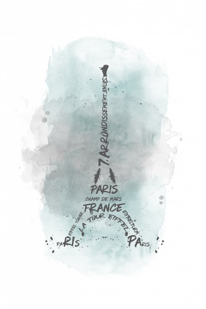 Eiffel Tower Typography by Melanie Viola — canvas wall art
