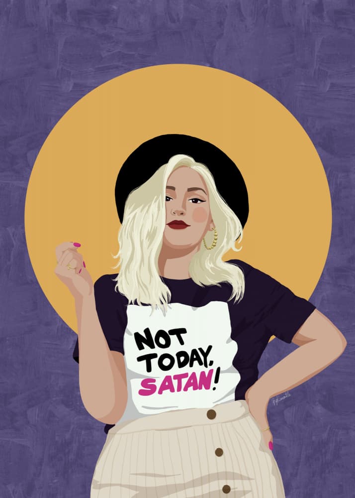 Not Today Satan Woman by ByKammille — canvas wall art