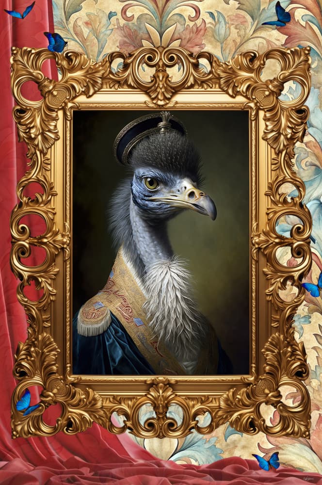 Regal Cassowary Portrait by Sue Skellern — canvas wall art