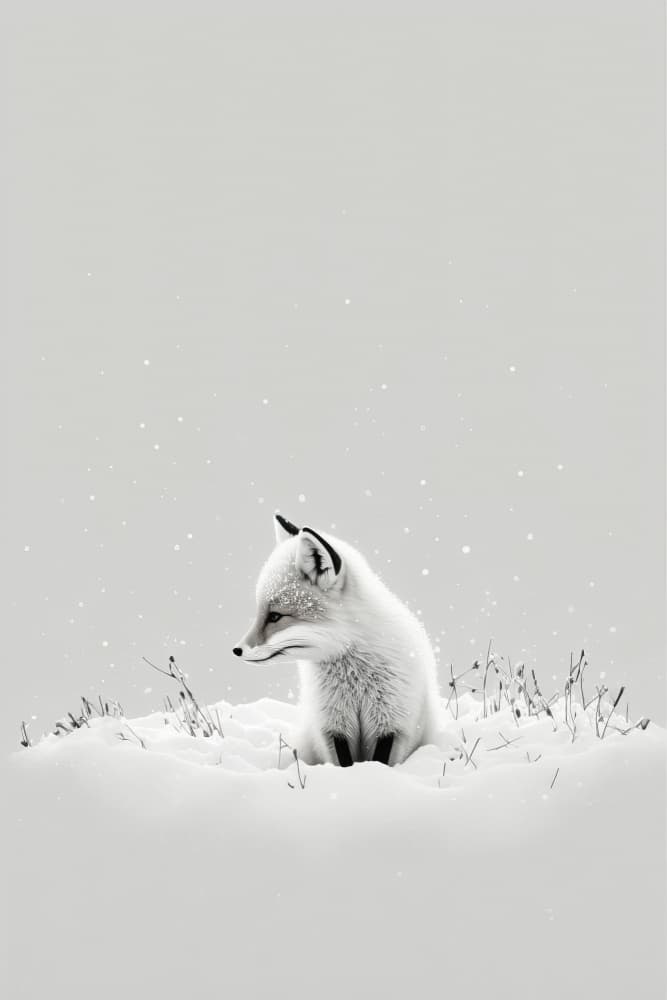 Winter Fox's Gaze by Treechild — canvas wall art