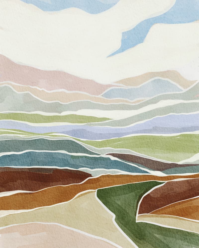 Layered Landscape Hues by Nikita Jariwala — canvas wall art
