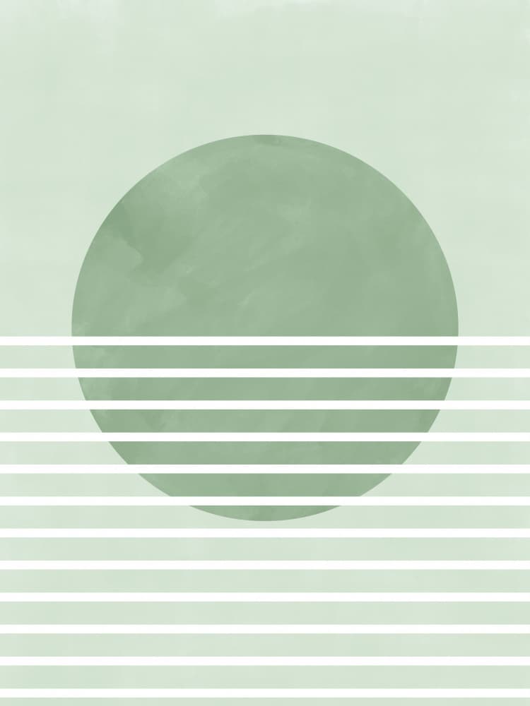 Sage Horizon Shapes by Elena Ristova — canvas wall art