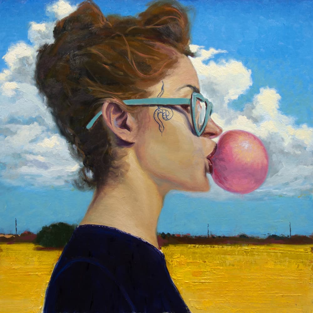 Bubble Gum Portrait by Alexander Grahovsky — canvas wall art