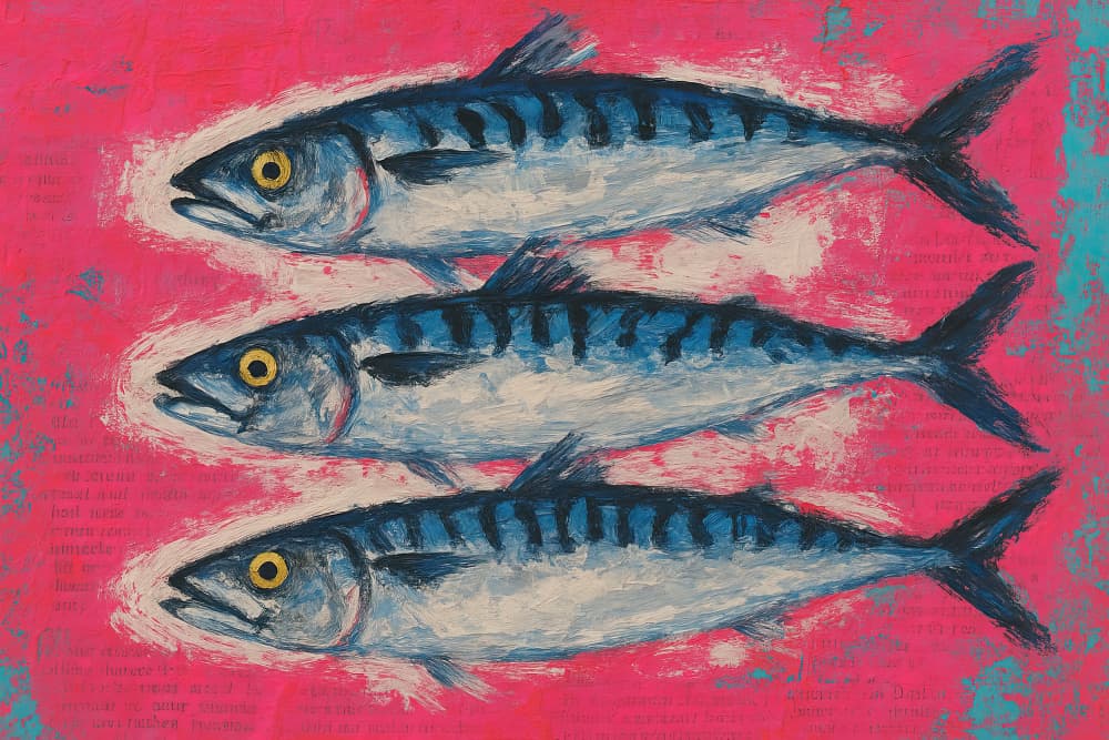 Vibrant Mackerel Trio by Natalie Bruns — canvas wall art