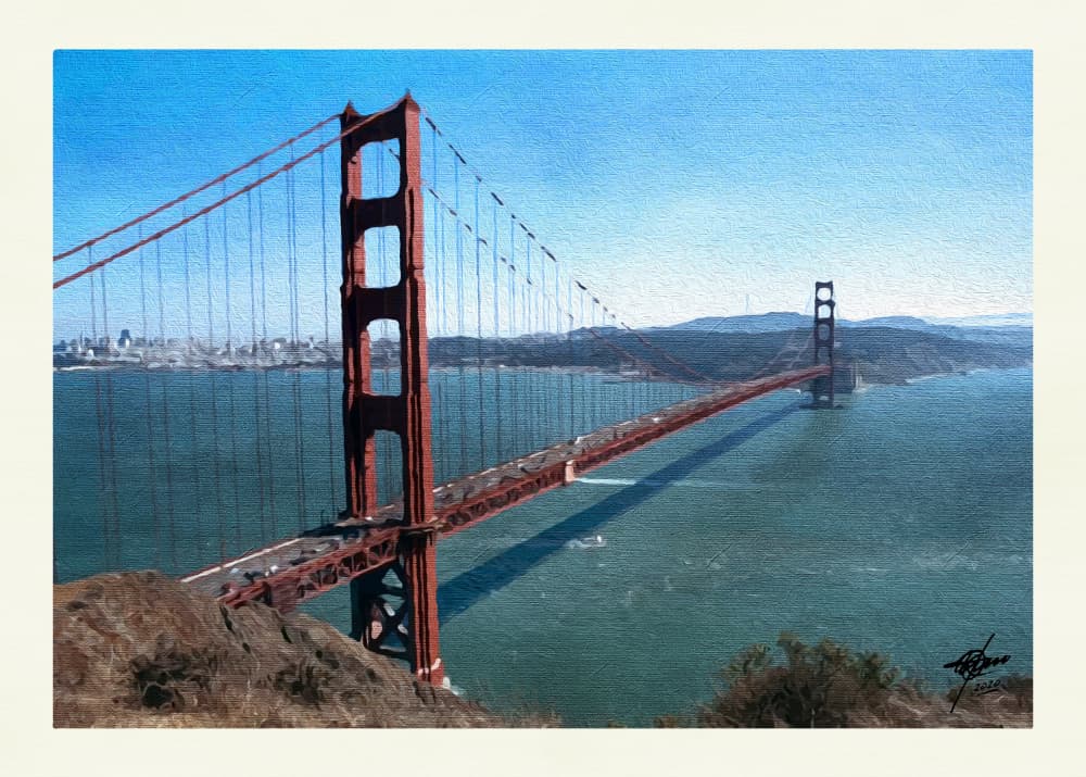 Golden Gate Bay View by Osvaldo Russo — canvas wall art