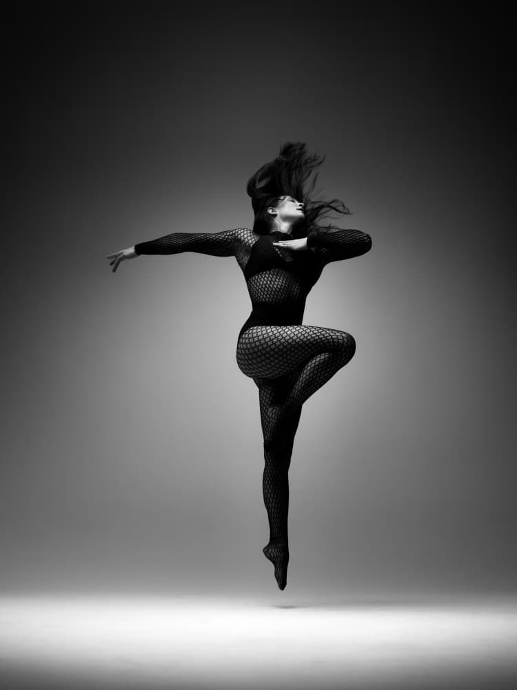 Elegant Dancer's Dynamic Jump by Patrick Wöhrle — canvas wall art