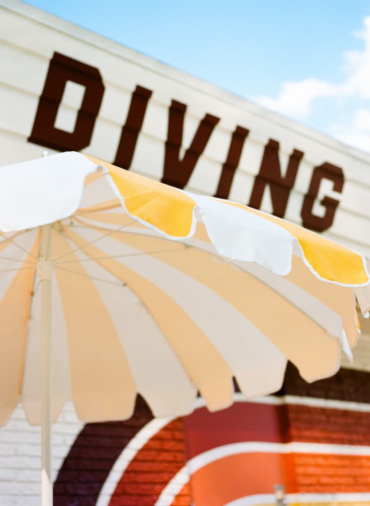 Retro Diving Umbrella by Bethany Young — canvas wall art