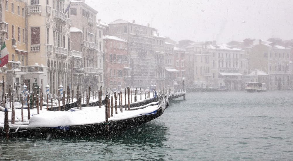 Venice in Snow by Izabella Végh — canvas wall art