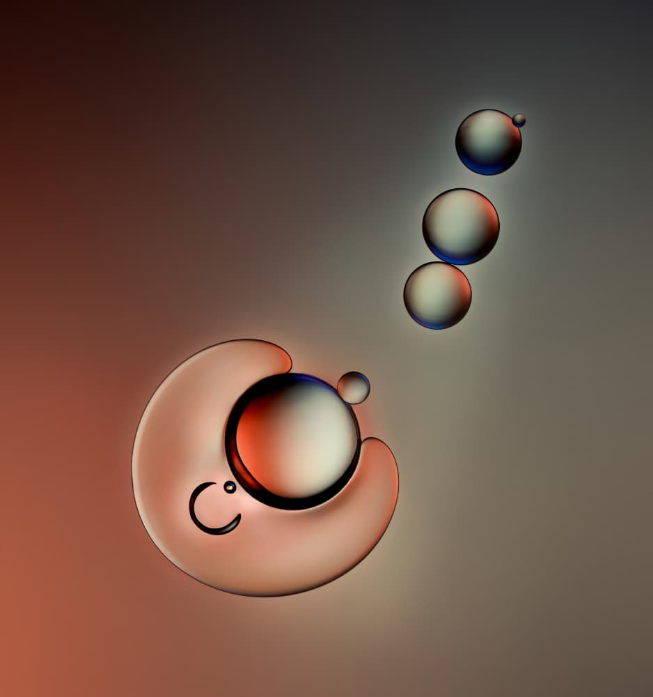 Colorful Floating Spheres by Wei Xu — canvas wall art