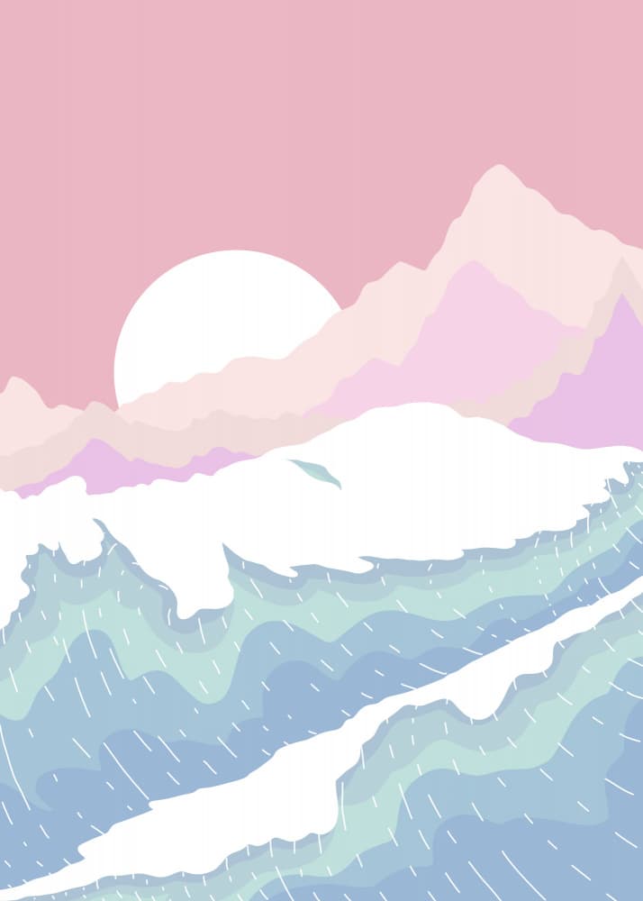 Pastel Mountain Waves by Stephen Wade — canvas wall art