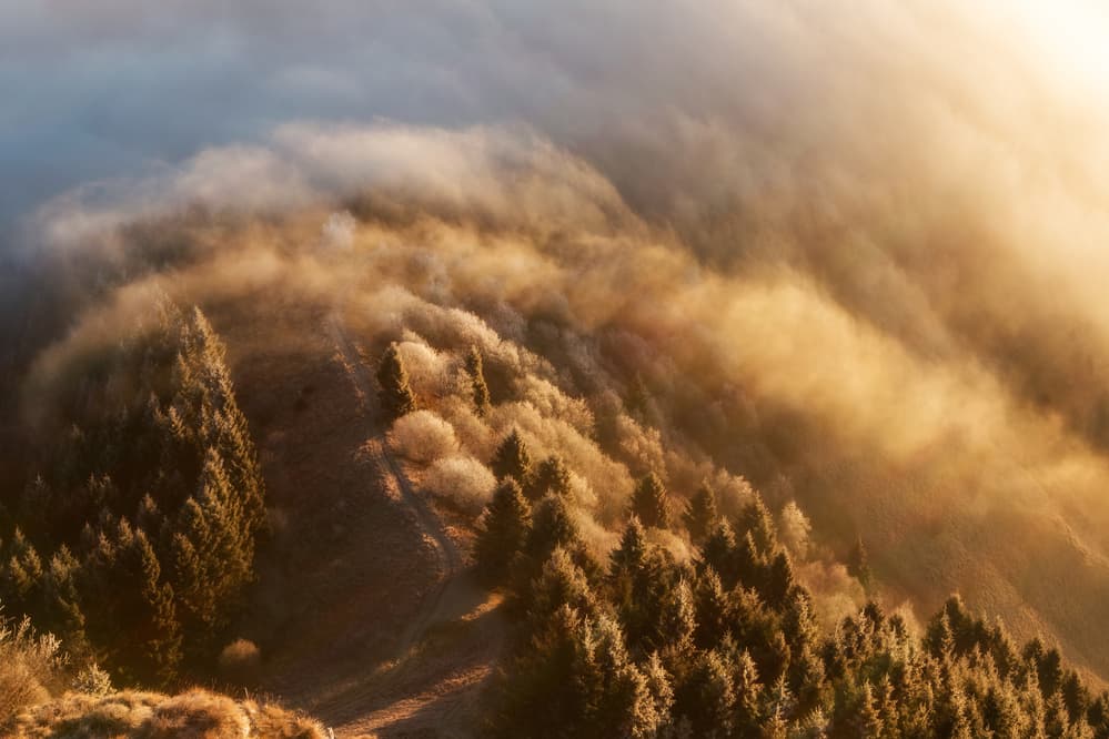 Misty Mountain Sunrise by Stefan Miron — canvas wall art