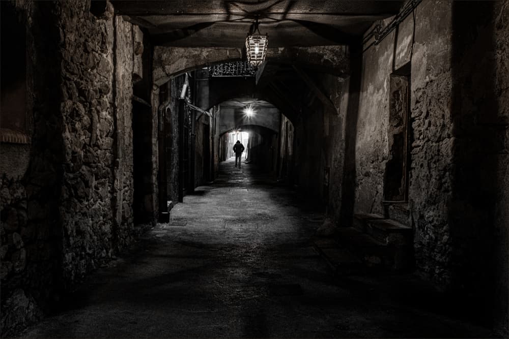Mysterious Alley Walk by Gilbert Claes — canvas wall art