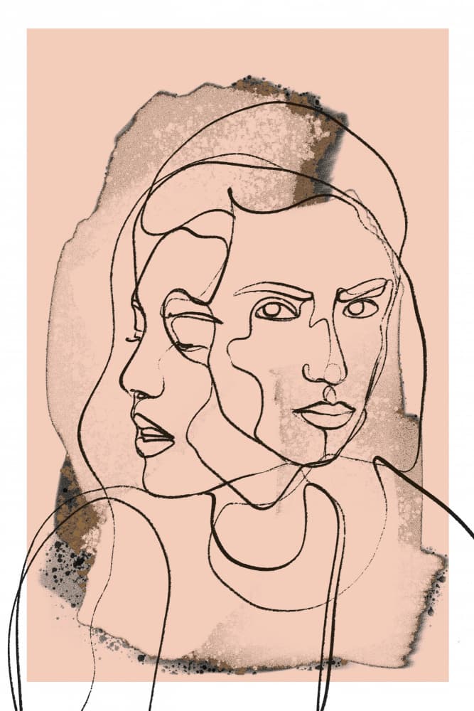 Duality in Lines by Treechild — canvas wall art