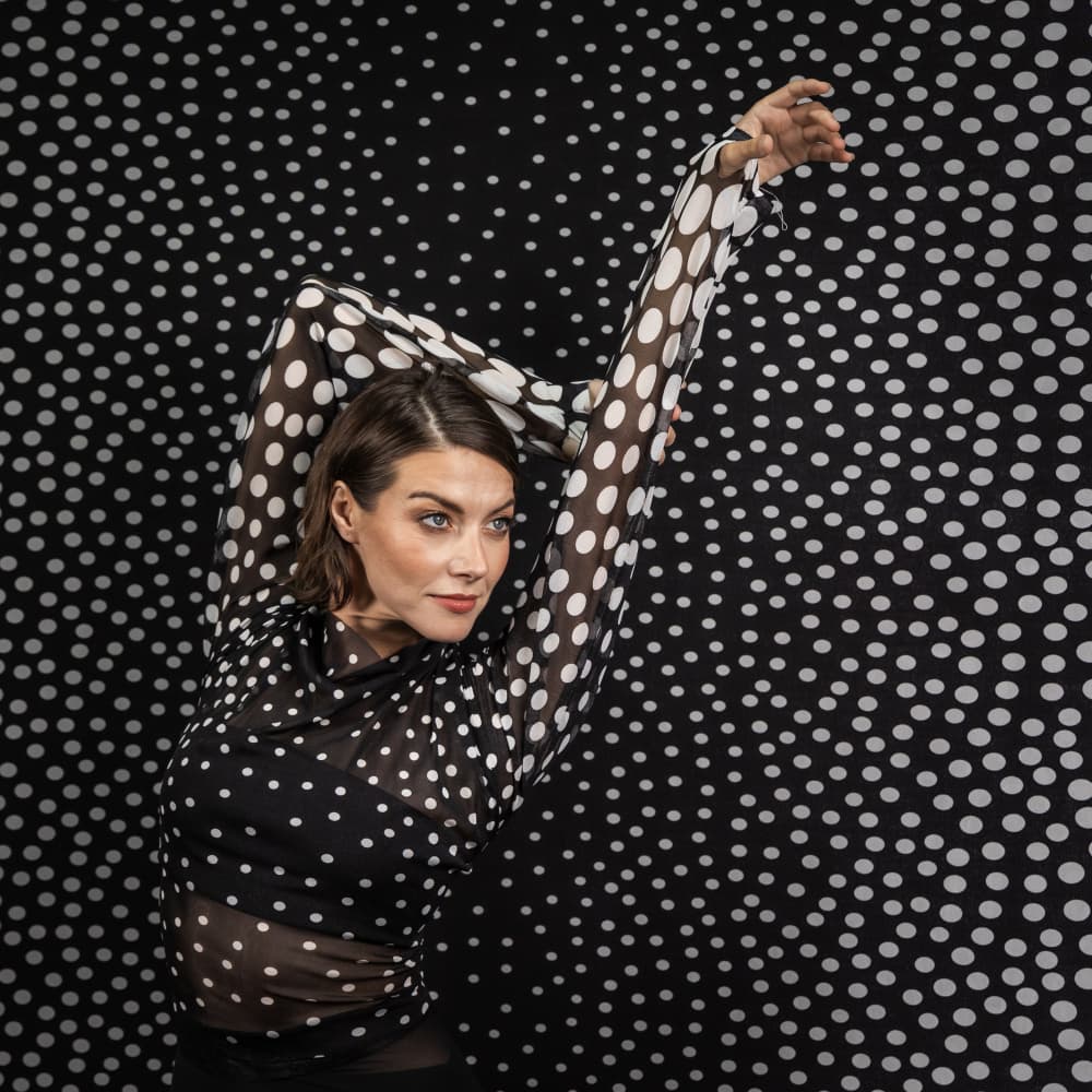 Stylish Polka Dot Pose by Gila Koller — canvas wall art