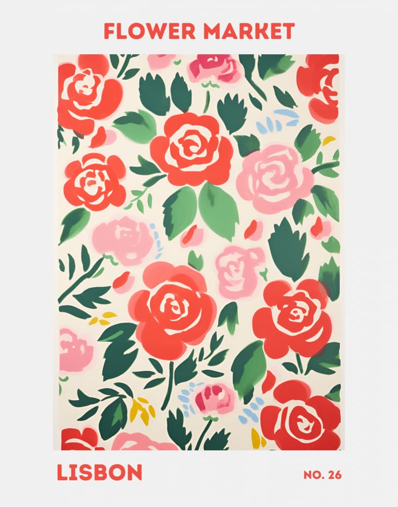 Flower Market Roses by Jolly and Dash — canvas wall art