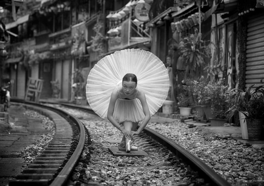 Grace On Tracks by Angela Muliani Hartojo — canvas wall art