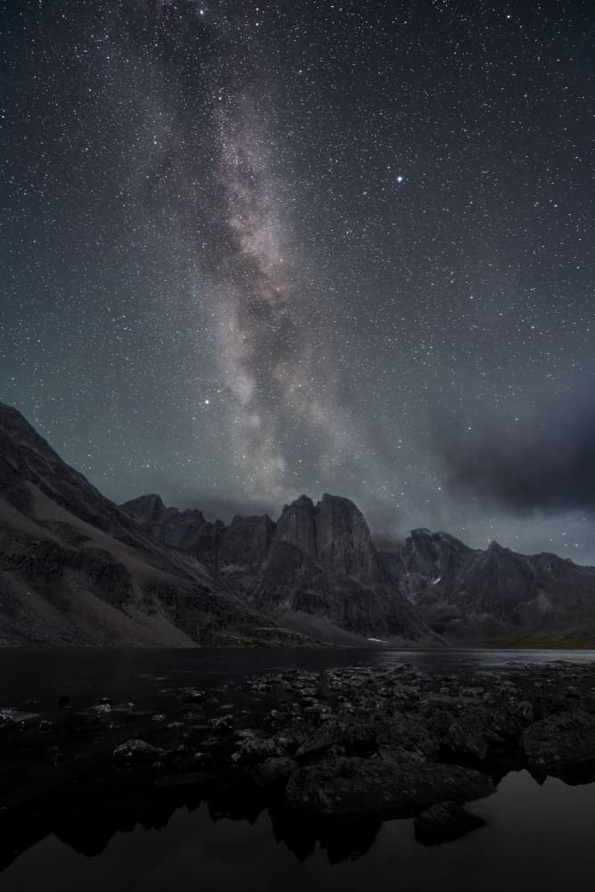Milky Way Mountain Lake by Junhao Wang — canvas wall art