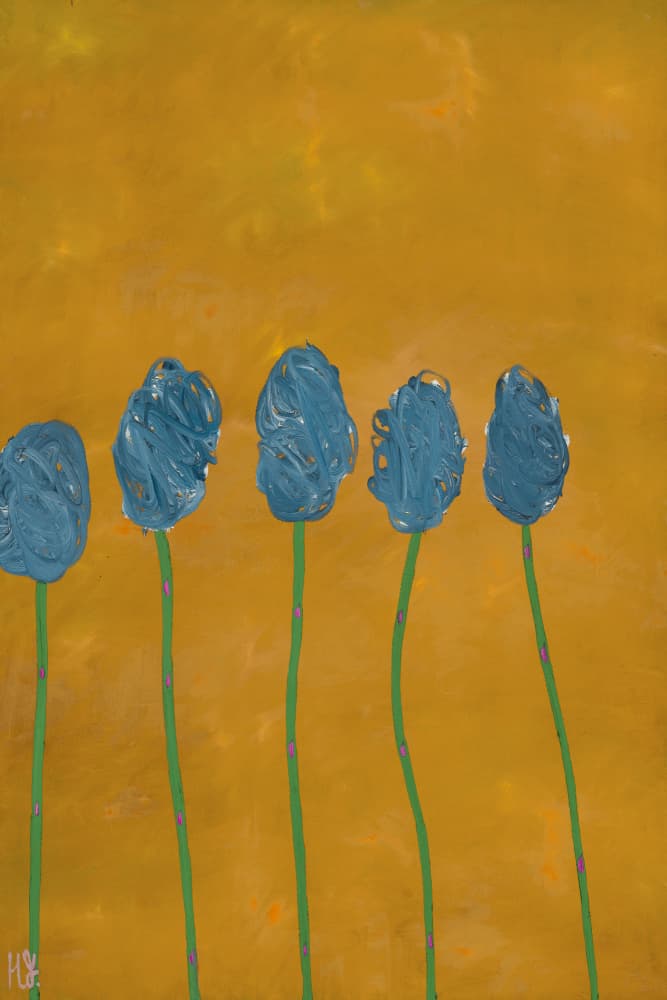 Abstract Blue Blooms by Helen Joynson — canvas wall art