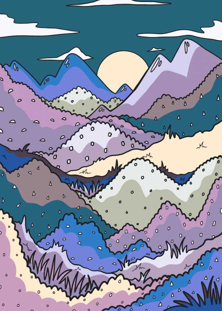 Colorful Mountain Sunset by Stephen Wade — canvas wall art