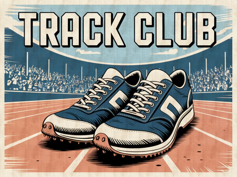 Vintage Track Club Shoes by Andreas Magnusson — canvas wall art