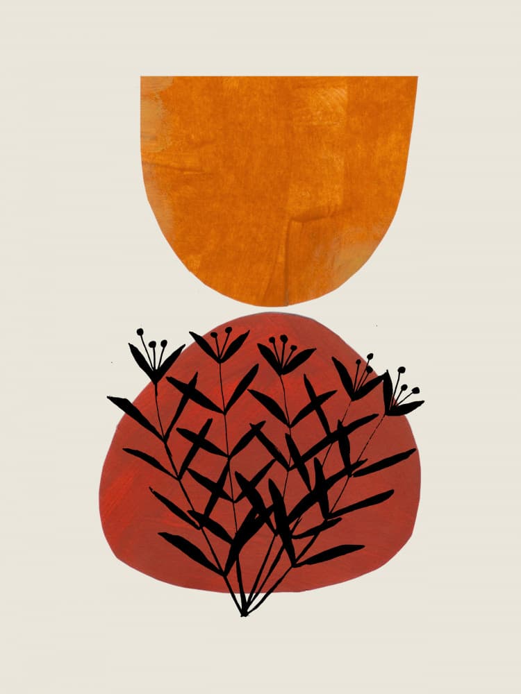Earthy Abstract Bloom by Ejaaz Haniff — canvas wall art