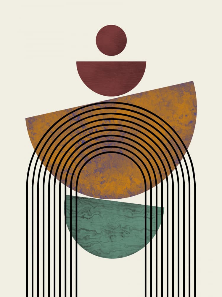 Earthy Geometric Arches by Little Dean — canvas wall art