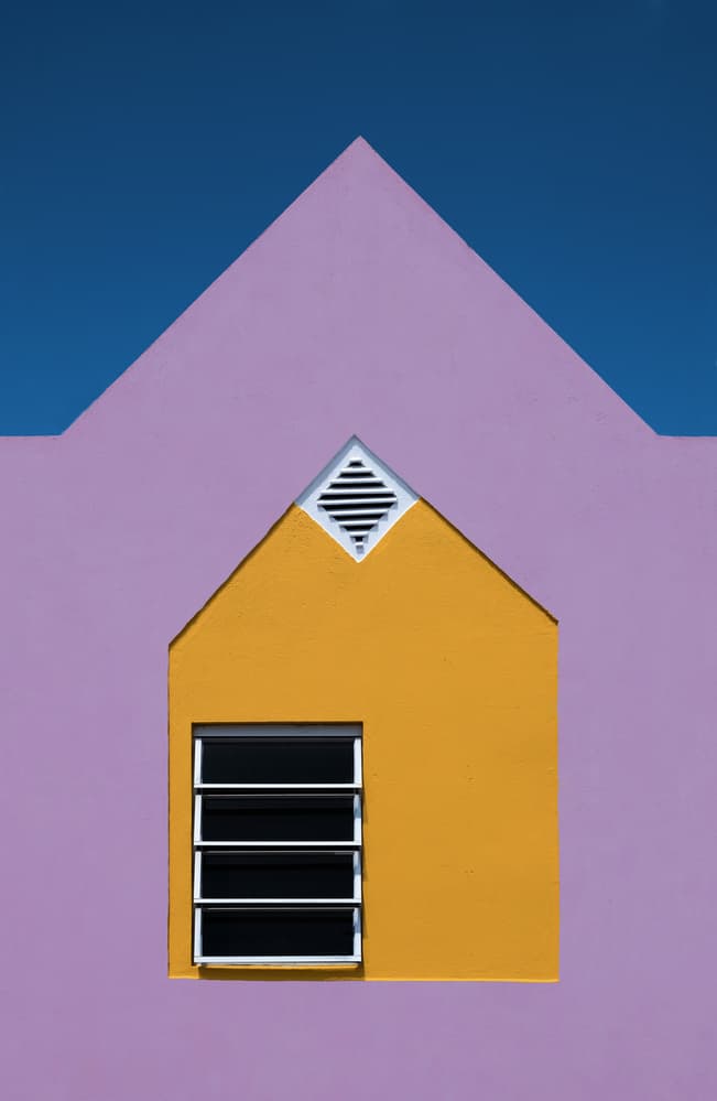 Colorful Geometric Building by Rolf Endermann — canvas wall art