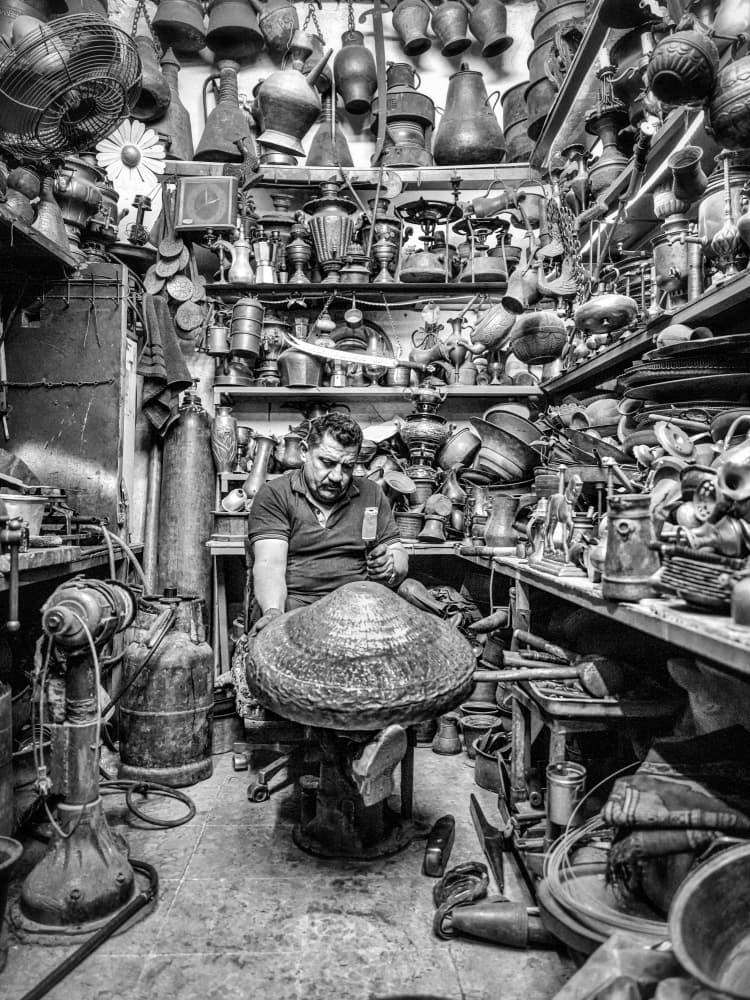 Copper Smith Workshop by Bashar Alsofey — canvas wall art