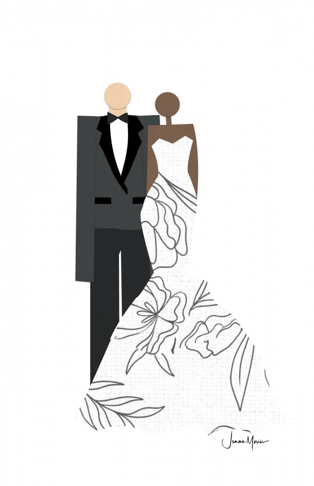 Floral Wedding Couple by Jemma Morris — canvas wall art