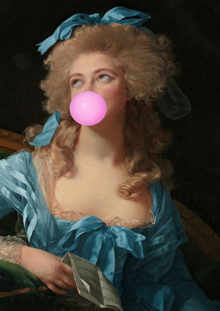 Rococo Bubble Gum Lady by Talitha McQueen — canvas wall art