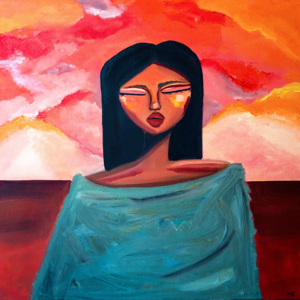 Serene Sunset Portrait by Amy Straley — canvas wall art